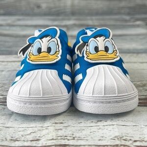 Adidas Superstar 360 Shoes Blue, White and Yellow Donald Duck Theme Size 4K.